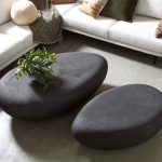 River Stone Coffee Table, Charcoal Stone, Small