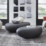 River Stone Coffee Table, Charcoal Stone, Large
