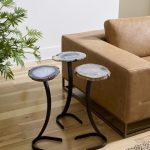 Agate Side Table, Horseshoe Base, Assorted