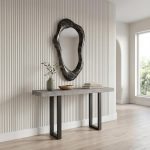 Morphic Petrified Mirror, Wave, Black Frame