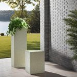 String Theory Pedestal, White Stone, Medium