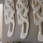 Cast Dancing Wall Sculpture, Passé, Faux Bleached
