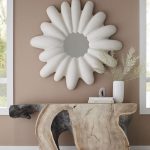 Radial Shell Mirror, White Stone