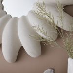 Radial Shell Mirror, White Stone