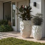Drape Planter, White Stone, SM