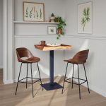 Cafe Bar Table, Metal Leg