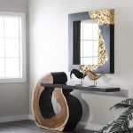 Mercury Mirror, Square, Black, Gold Leaf