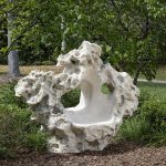 Colossal Cast Stone Sculpture with Seat, Roman Stone