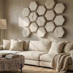 Hexagon Wall Tiles, Set of 3, Roman Stone