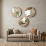 Petrified River Mirror, Brass Frame, Large