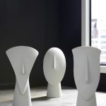 Cycladic Head, Sculpture, Oval, White Stone