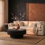 Vetra Side Table, Charcoal Stone