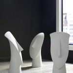 Cycladic Head, Sculpture, Triangle, White Stone
