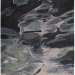 Amira Transitional Abstract, Green/Blue/Black