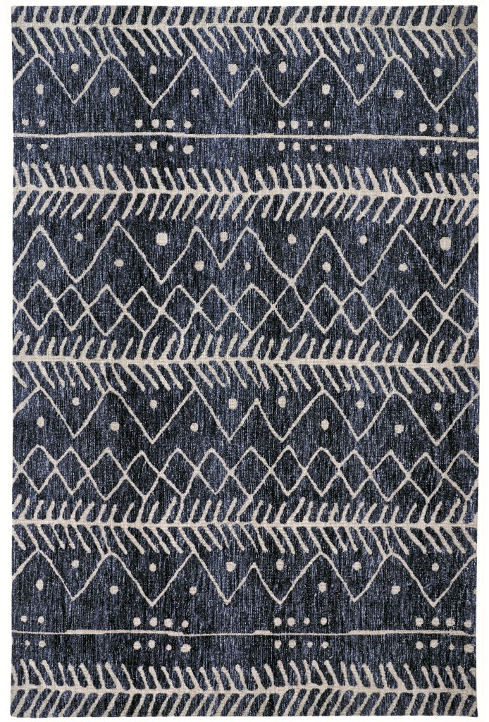 Colton Modern Geometric, Blue/Ivory