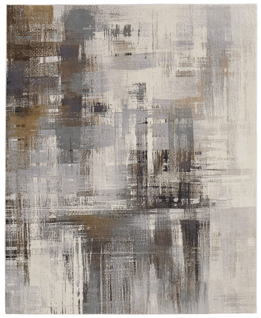 Clio Modern Abstract, Ivory/Gray/Brown