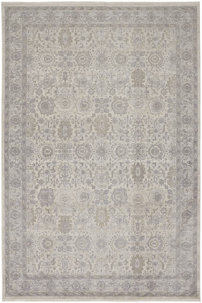 Marquette Transitional Oriental, Gray/Silver/Ivory