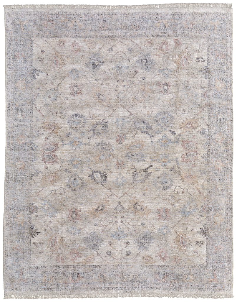 Caldwell Transitional Floral & Botanical, Ivory/Tan/Blue