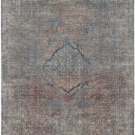 Marquette Transitional Medallion, Blue/Red/Gray