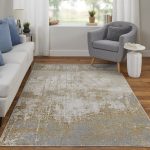 Aura Modern Abstract, Ivory/Brown/Gray