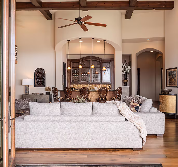 Living room furniture and decor