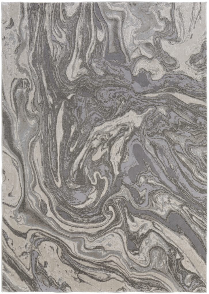 Prasad Modern Watercolor, Gray/Ivory/Silver
