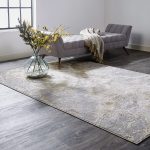 Aura Modern Abstract, Ivory/Silver/Gold