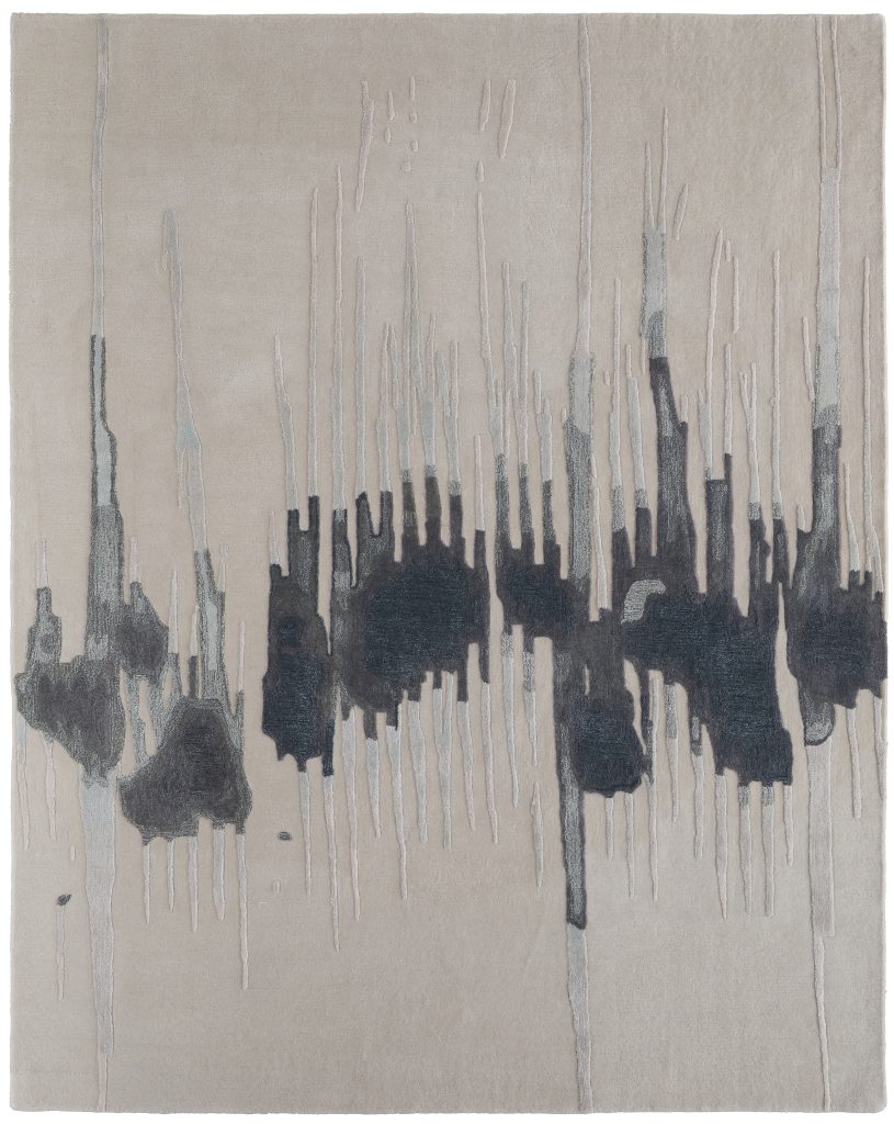 Anya Transitional Abstract, Ivory/Blue/Gray