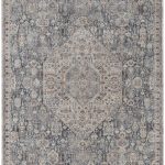Marquette Transitional Medallion, Blue/Ivory
