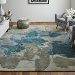 Anya Transitional Abstract, Blue/Gray/Ivory