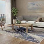 Mandana Modern Abstract, Ivory/Blue