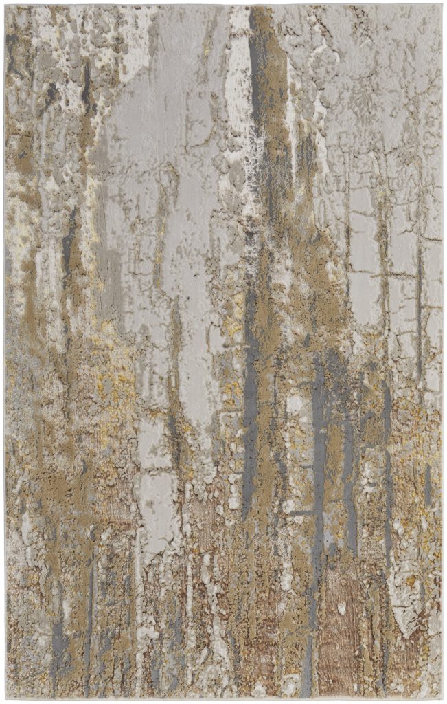 Aura Modern Abstract, Ivory/Gold/Brown