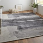 Anya Transitional Abstract, Gray/Blue/Ivory