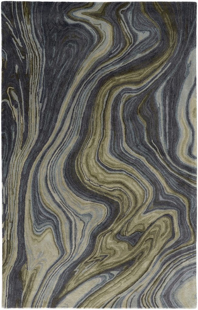 Amira Transitional Abstract, Blue/Ivory/Green
