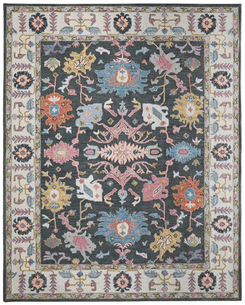 Springfield Traditional Floral & Botanical, Gray/Ivory/Blue
