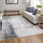 Clio Modern Abstract, Ivory/Blue/Brown