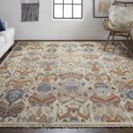 Leylan Transitional Ikat, Tan/Ivory/Orange