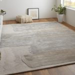 Anya Transitional Abstract, Ivory/Gray