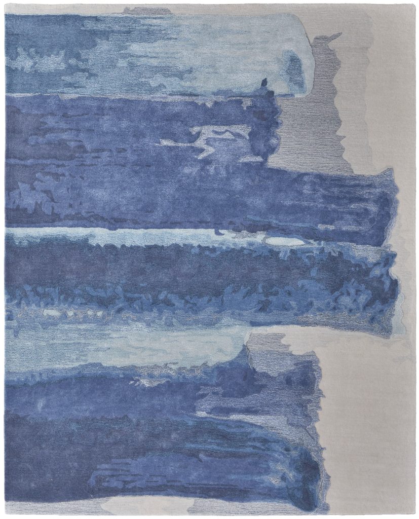 Anya Transitional Abstract, Blue/Ivory