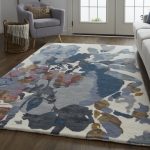 Dafney Transitional Floral & Botanical, Blue/Gray/Pink