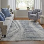 Brighton Modern Abstract, Ivory/Blue/Gray