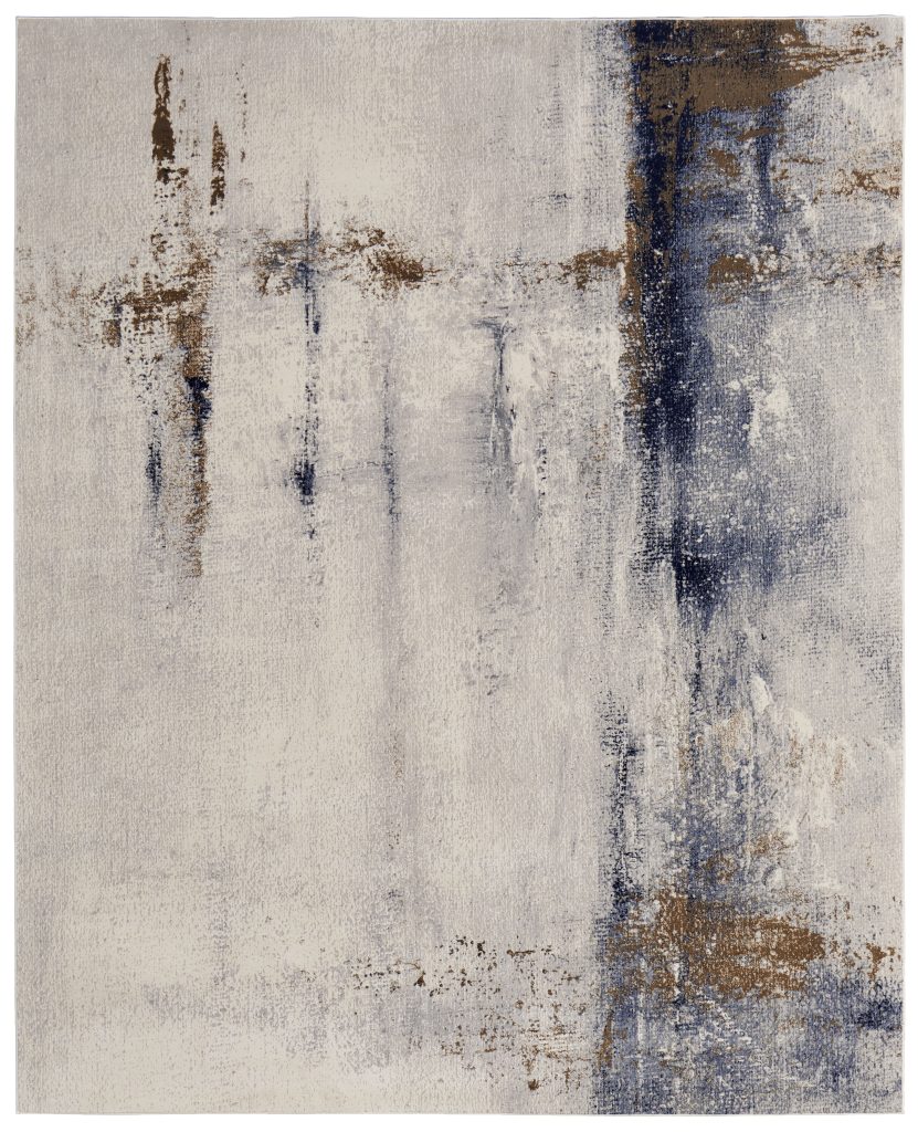 Clio Modern Abstract, Ivory/Blue/Brown