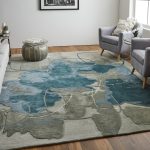 Anya Transitional Abstract, Blue/Gray/Ivory