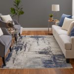 Mandana Modern Abstract, Ivory/Blue