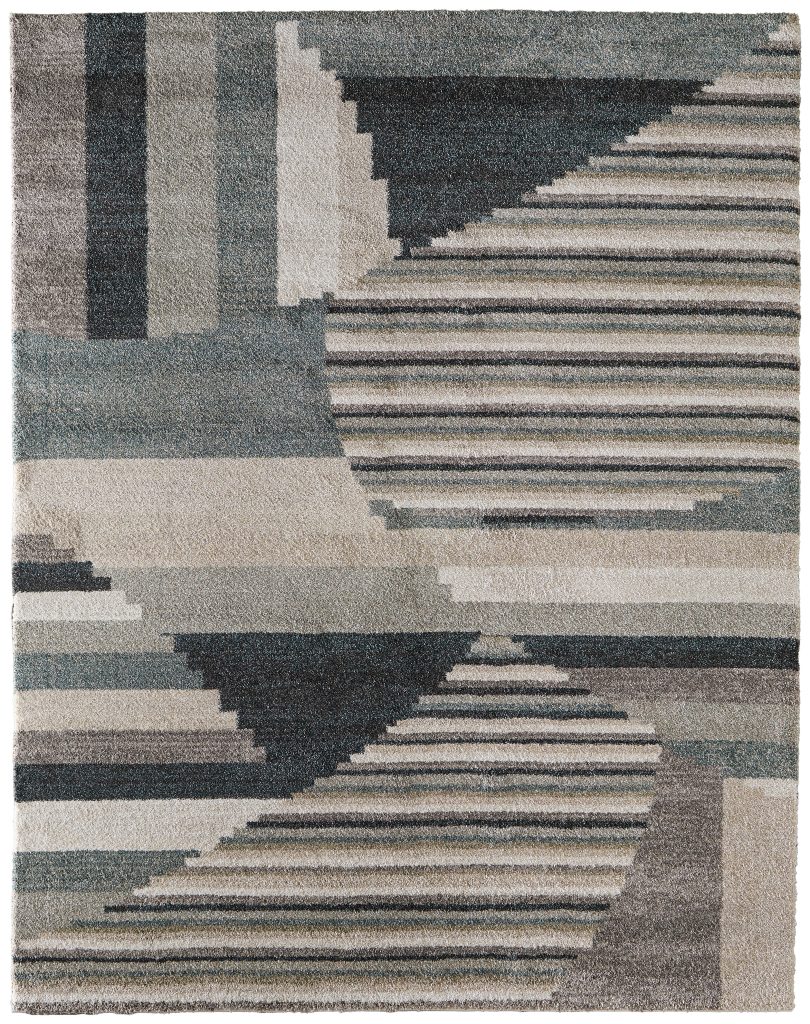 Richmond Modern Abstract, Ivory/Gray/Blue