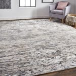 Conroe Modern Abstract, Gray/Blue/Silver