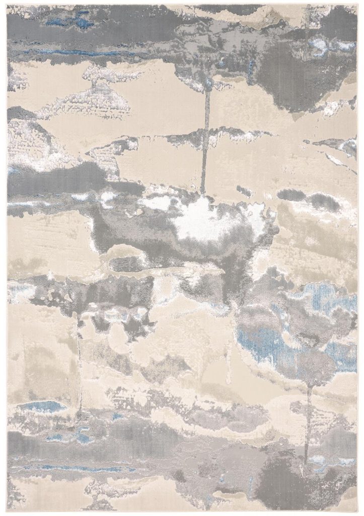 Azure Modern Watercolor, Ivory/Gray/Blue