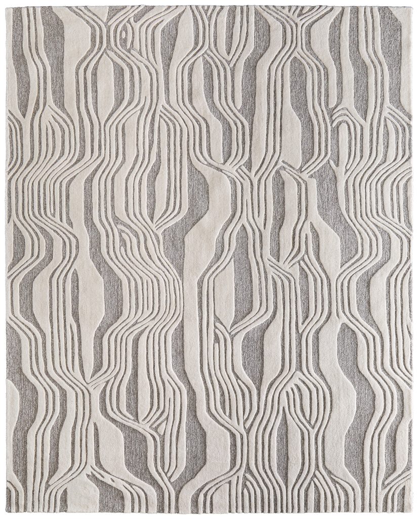 Kimball Transitional Abstract, Ivory/Gray