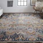 Leylan Transitional Ikat, Blue/Gray/Tan