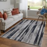 Micah Modern Abstract, Black/Silver/Gray
